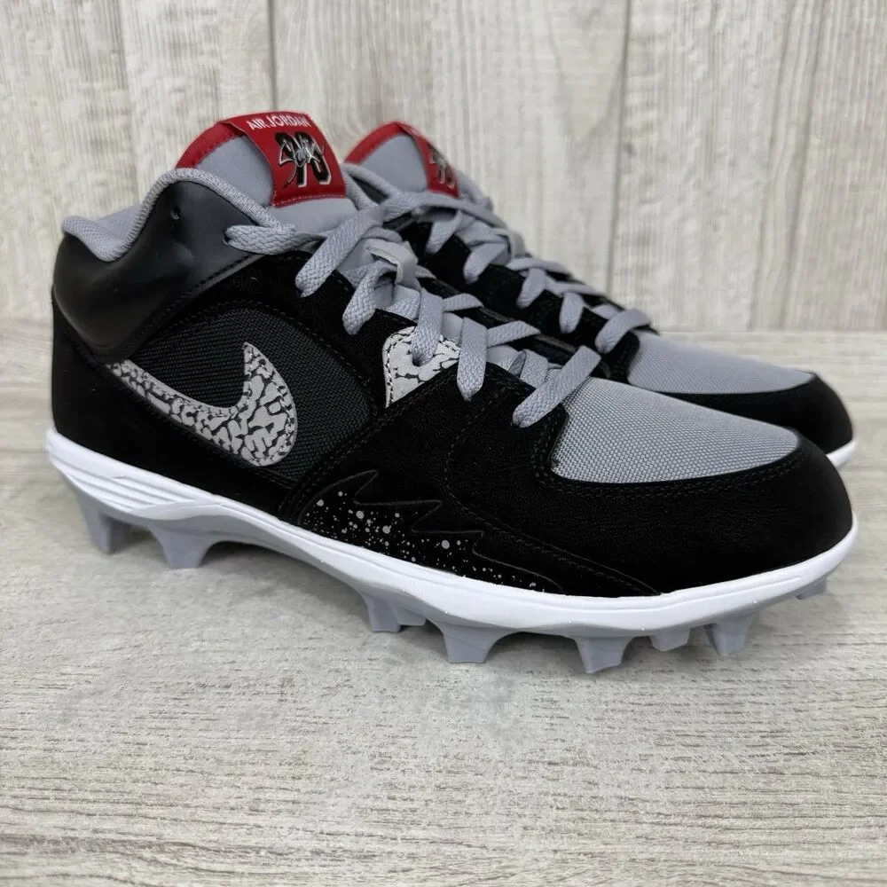 Jordan Stadium 90 Mens Size 11 Low TD Black Cement Football Cleats HQ0210-060